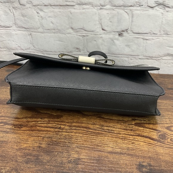 Kate Spade Veronique Kirk Park Black Saffiano Leather Bow Accent Crossbody - Picture 5 of 8